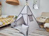 Teepee Tent for Kids | Gray Neutral Teepee Playhouse | Indoor Wigwam Playzone for Boys & Girls | Cozy Kids Playhouse