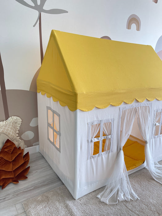 Play Tent with Mat, Customised Kids Playhouse, Easy to Wash, Indoor and Outdoor Play Castle Kids Tent for Girls