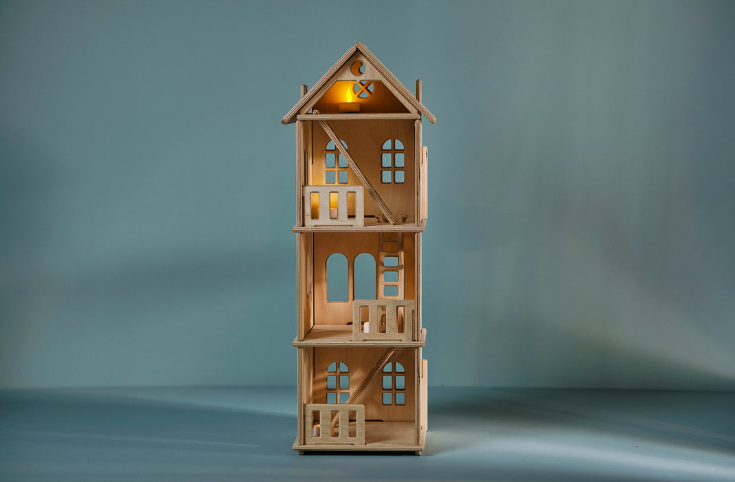 Magical Wooden Staircase Playhouse - Hanging & Standing, Perfect for Kids' Room Decoration