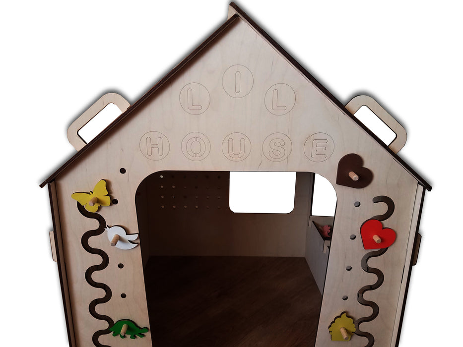 Lil HOUSE Montessori Wooden Playhouse; Indoor Playhouse; Kids Playhouse; Toddler Playhouse; Educational Toy; Activity House; Kids Room Decor