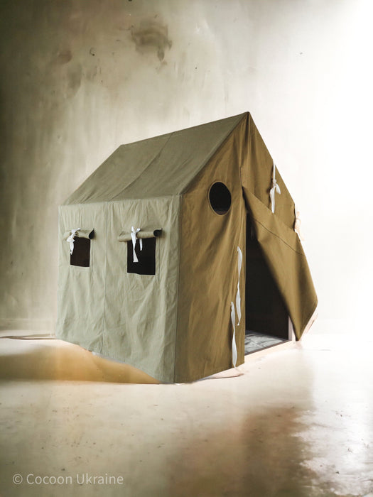 Big Khaki Playhouse, Playhouse with Windows, Milk Mat