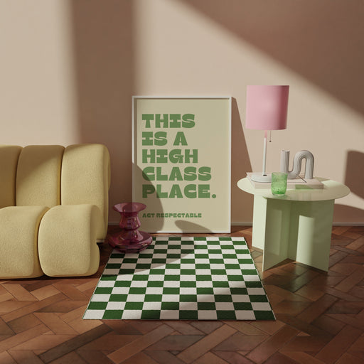 Funny "This Is a High Class Place" Print • Sassy Quote Poster • Sage Green Wall Art • Trendy Aesthetic Decor • Living Room Wall Decor Quote