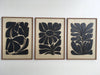 Tropical Leaf Wood Wall Art - Mid Century Modern Wall Art - Boho Room - Leafy Art - Minimal - Black and White Collection (Set of 3)