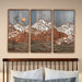 Large Geometric Mountain Triptych, Laser Cut Wall Art, Modern Rustic Wall Decor