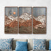 Large Geometric Mountain Triptych, Laser Cut Wall Art, Modern Rustic Wall Decor