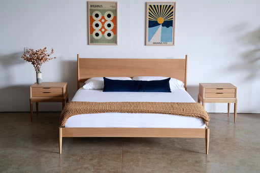 Danish Design Solid Hardwood Bed | Minimalist Wood Bed Frame | Mid Century Bed | Mid Century Modern Bed