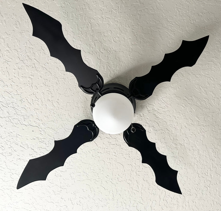 Bat Ceiling Fan, Bat Fan Goth Home Decor, Gothic Room Decor, Bat Pull String Fan, Decorative Bat Wing Fan with Light Fixture, Batwing Fan