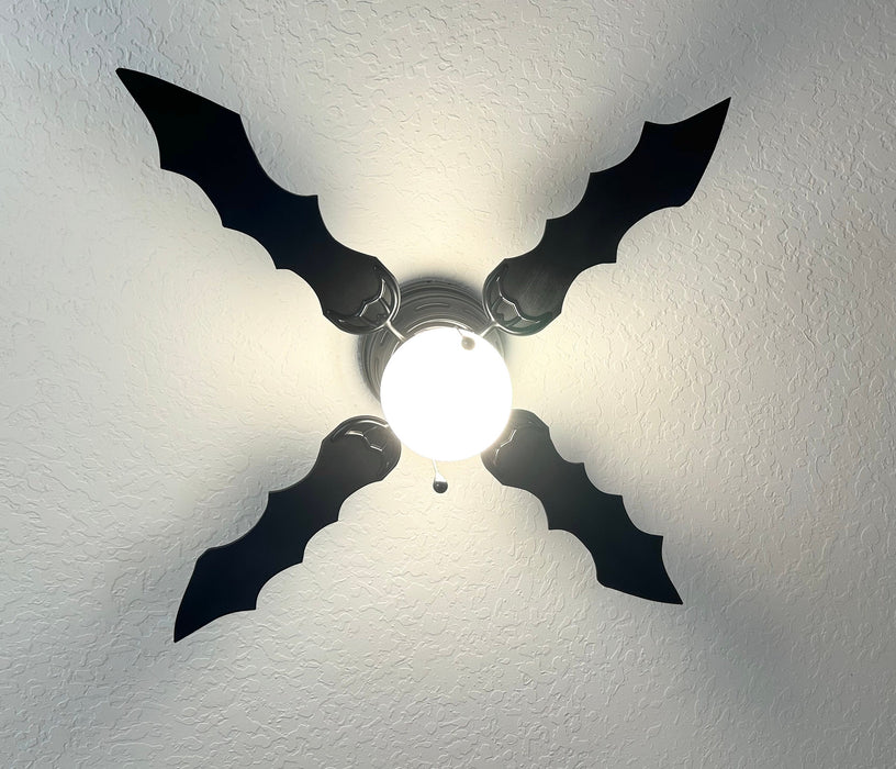 Bat Ceiling Fan, Bat Fan Goth Home Decor, Gothic Room Decor, Bat Pull String Fan, Decorative Bat Wing Fan with Light Fixture, Batwing Fan