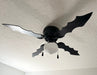 Bat Ceiling Fan, Bat Fan Goth Home Decor, Gothic Room Decor, Bat Pull String Fan, Decorative Bat Wing Fan with Light Fixture, Batwing Fan