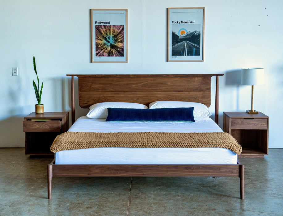 White Oak Platform Bed in Mid Century Modern Eames Styling / Storage Platform Bed All Solid Hardwood / Handmade in Pacific Northwest