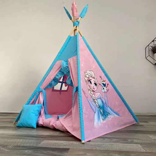 Teepee with Frozen, Tipi Tent Set with Elsa, Tipi Fille Enfant, Pink Playhouse