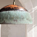 Handmade Green Patina Copper Pendant Light, Oxidized Dome Ceiling Light, Solid Rustic Copper Farmhouse Kitchen Island Light Fixture