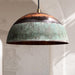 Handmade Green Patina Copper Pendant Light, Oxidized Dome Ceiling Light, Solid Rustic Copper Farmhouse Kitchen Island Light Fixture