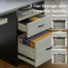 Industrial Office Desk with Storage Drawers and Keyboard Tray - ShipItFurniture