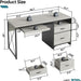 Industrial Office Desk with Storage Drawers and Keyboard Tray - ShipItFurniture