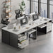 Industrial Office Desk with Storage Drawers and Keyboard Tray - ShipItFurniture