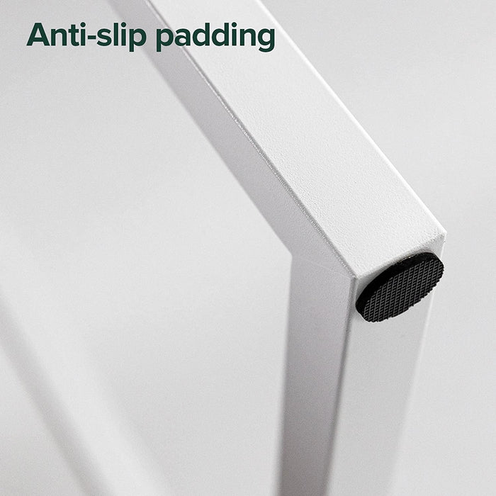 Jennifer 63 Inch White Frame Desk, Computer Workstation, Office Desk, Easy Assembly, Natural - ShipItFurniture