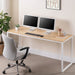 Jennifer 63 Inch White Frame Desk, Computer Workstation, Office Desk, Easy Assembly, Natural - ShipItFurniture