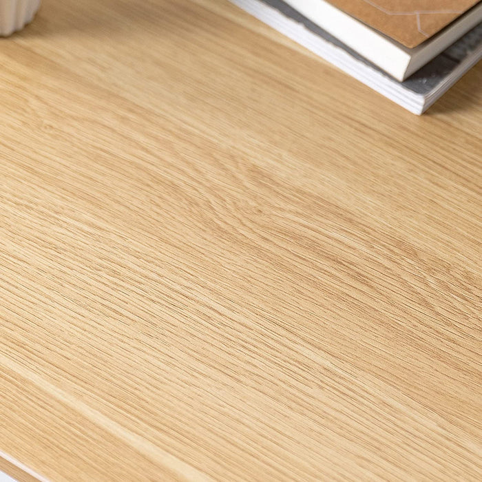 Jennifer 63 Inch White Frame Desk, Computer Workstation, Office Desk, Easy Assembly, Natural - ShipItFurniture