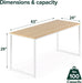 Jennifer 63 Inch White Frame Desk, Computer Workstation, Office Desk, Easy Assembly, Natural - ShipItFurniture