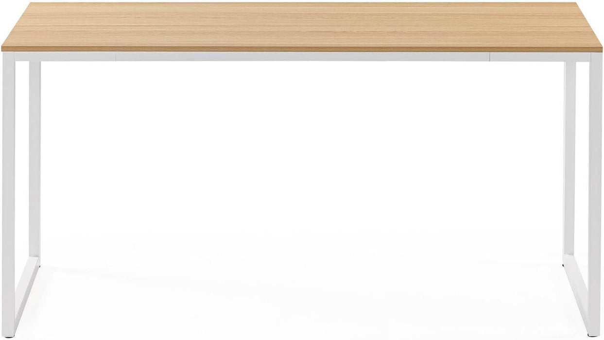 Jennifer 63 Inch White Frame Desk, Computer Workstation, Office Desk, Easy Assembly, Natural - ShipItFurniture