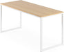 Jennifer 63 Inch White Frame Desk, Computer Workstation, Office Desk, Easy Assembly, Natural - ShipItFurniture