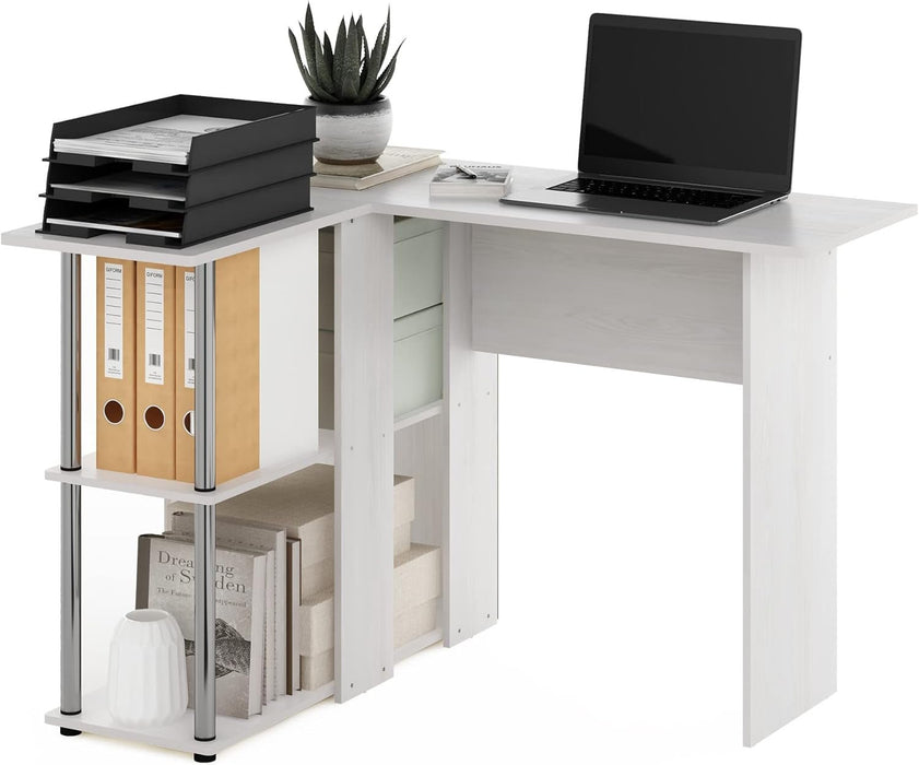 L Shape Desk with Bookshelf for Space Efficiency - ShipItFurniture