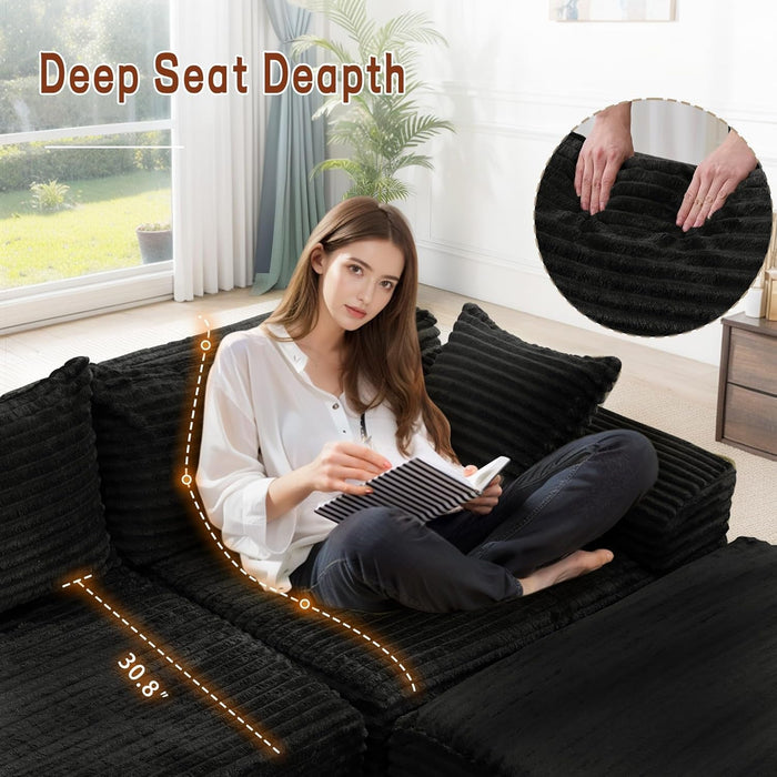 L - Shape Modular Sectional Couch with Deep Seat Comfort - ShipItFurniture