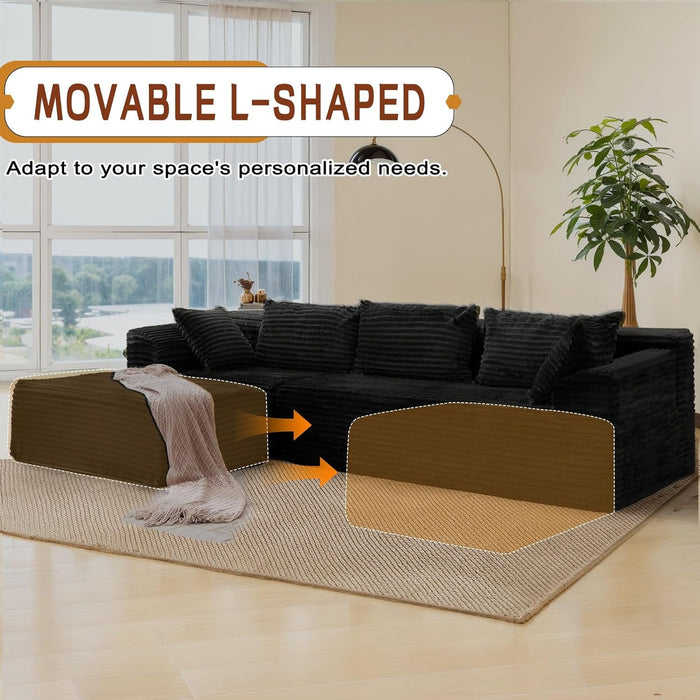 L - Shape Modular Sectional Couch with Deep Seat Comfort - ShipItFurniture