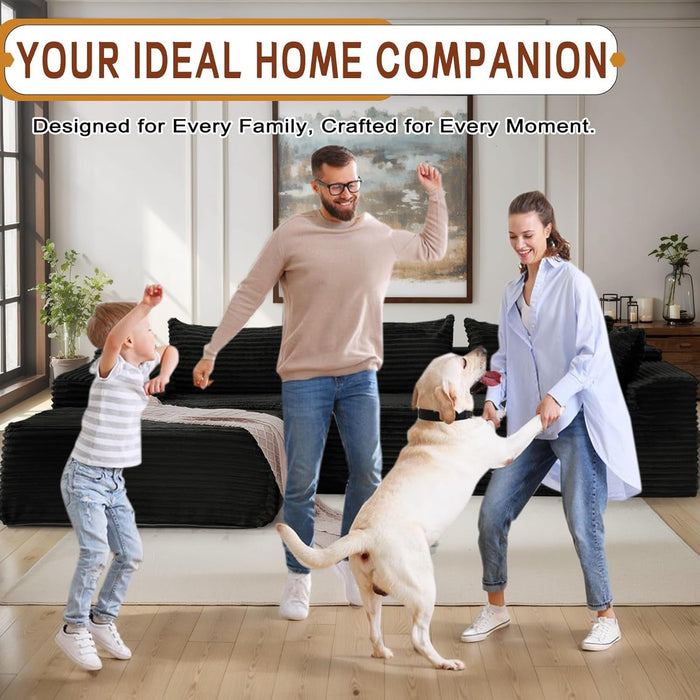 L - Shape Modular Sectional Couch with Deep Seat Comfort - ShipItFurniture