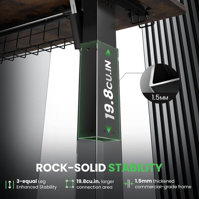 L Shaped Adjustable Standing Desk with Charging Station - ShipItFurniture