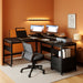 L Shaped Adjustable Standing Desk with File Drawer - ShipItFurniture