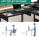 L Shaped Adjustable Standing Desk with File Drawer - ShipItFurniture