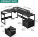 L Shaped Adjustable Standing Desk with File Drawer - ShipItFurniture
