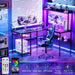 L Shaped Computer Desk with LED Lights and Storage - ShipItFurniture