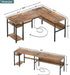 L Shaped Computer Desk with Magic Power Outlets and USB Charging Ports, Sturdy Reversible Corner Desk with Storage Shelves, Modern Work Desk for Home Office, Easy to Assemble, Rustic Brown - ShipItFurniture