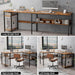 L Shaped Computer Desk with Magic Power Outlets and USB Charging Ports, Sturdy Reversible Corner Desk with Storage Shelves, Modern Work Desk for Home Office, Easy to Assemble, Rustic Brown - ShipItFurniture