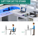 L Shaped Desk with Drawers, 60" Corner Computer Desk with Power Outlets & Lift Top, Home Office Desk with Storage Cabinet & LED Lights, Wood Desk, Height Adjustable Desk, White - ShipItFurniture
