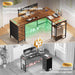 L Shaped Desk with Power Outlets and USB Port - ShipItFurniture