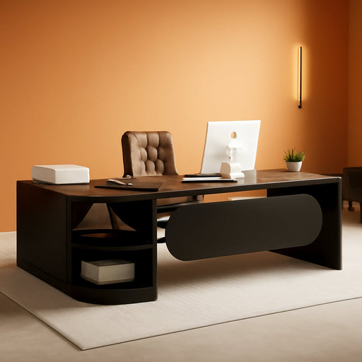 L Shaped Desk With Storage Shelves For Home Office - ShipItFurniture