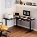 L Shaped Electric Height Adjustable Desk with Drawer - ShipItFurniture