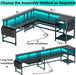 L Shaped Gaming Desk with LED Strip and Storage Shelves - ShipItFurniture