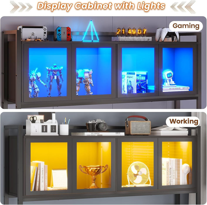 L Shaped Gaming Desk with Storage Drawers and Lights - ShipItFurniture