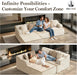L Shaped Modern Sofa with Chaise and Pillows - ShipItFurniture
