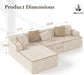 L Shaped Modern Sofa with Chaise and Pillows - ShipItFurniture