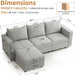 L Shaped Modular Sectional Sofa with Storage Ottoman - ShipItFurniture