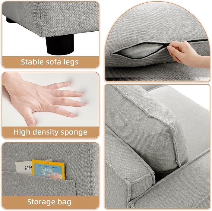 L Shaped Modular Sectional Sofa with Storage Ottoman - ShipItFurniture