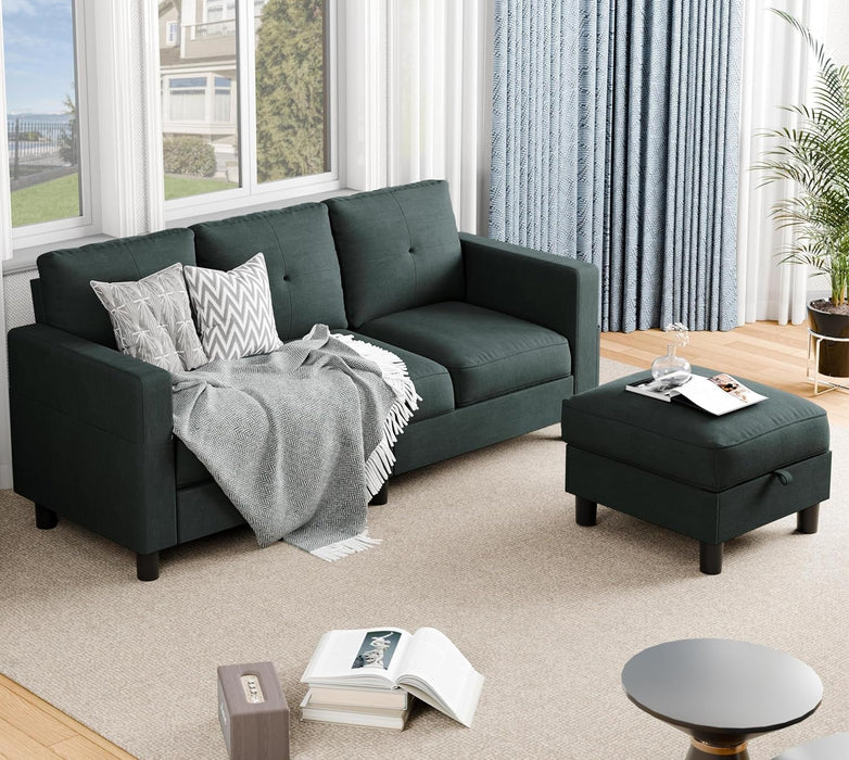 L Shaped Sectional Sofa with Storage and Ottoman - ShipItFurniture
