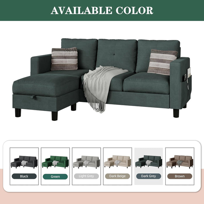 L Shaped Sectional Sofa with Storage and Ottoman - ShipItFurniture
