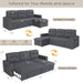 L Shaped Sleeper Sofa Bed with Storage and USB Port - ShipItFurniture